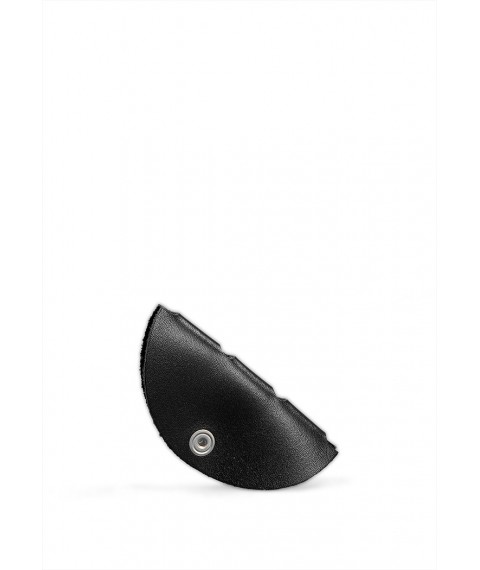 Leather holder for headphones and cables, jet black