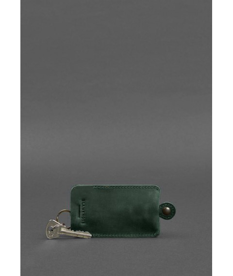 Leather key holder 1.0 green Crazy Horse