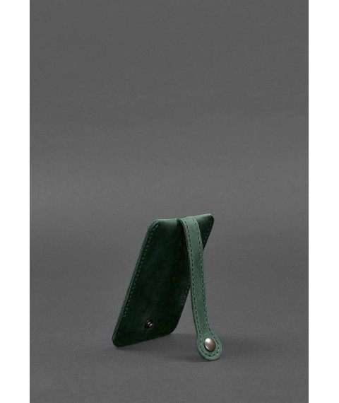 Leather key holder 1.0 green Crazy Horse