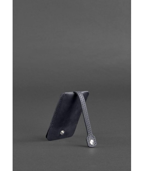 Leather key holder 1.0 blue Crazy Horse