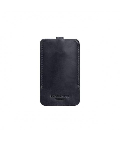 Leather key holder 1.0 blue Crazy Horse