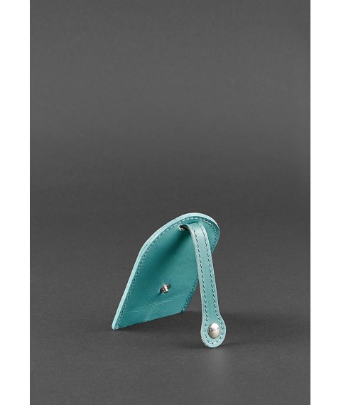 Women's leather key holder 2.0 turquoise