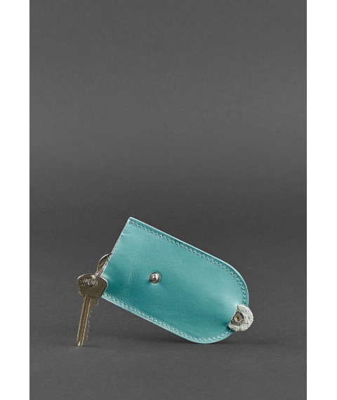 Women's leather key holder 2.0 turquoise