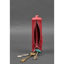 Women's leather key holder 3.1 Tube XL red