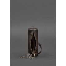 Leather key holder 3.0 Tube dark brown