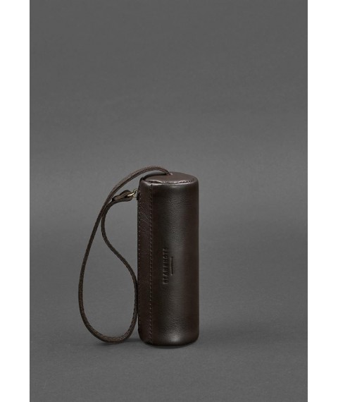 Leather key holder 3.0 Tube dark brown