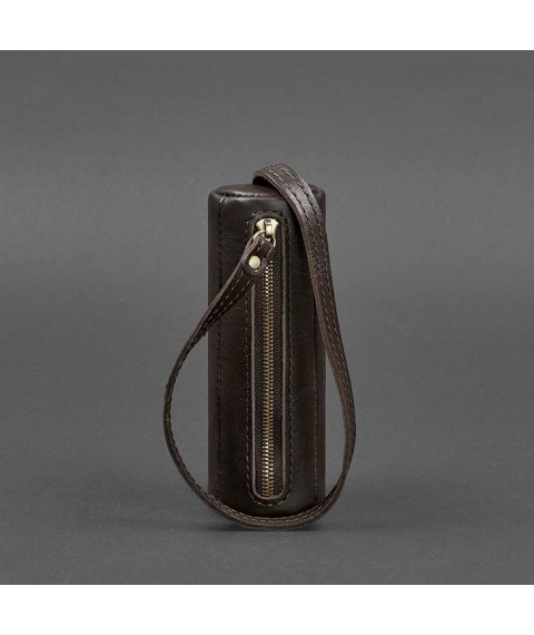 Leather key holder 3.0 Tube dark brown