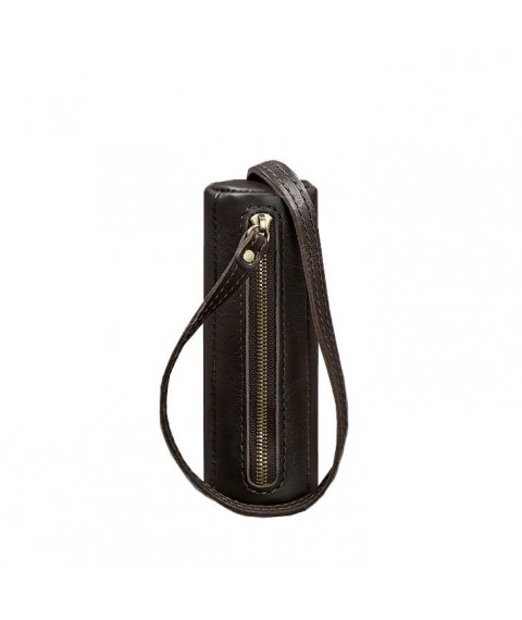 Leather key holder 3.0 Tube dark brown