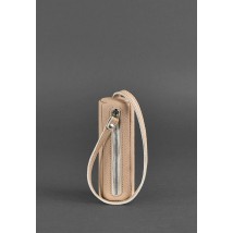 Women's leather women's key holder 3.0 Tube light beige