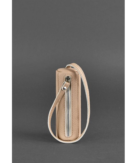 Women's leather women's key holder 3.0 Tube light beige