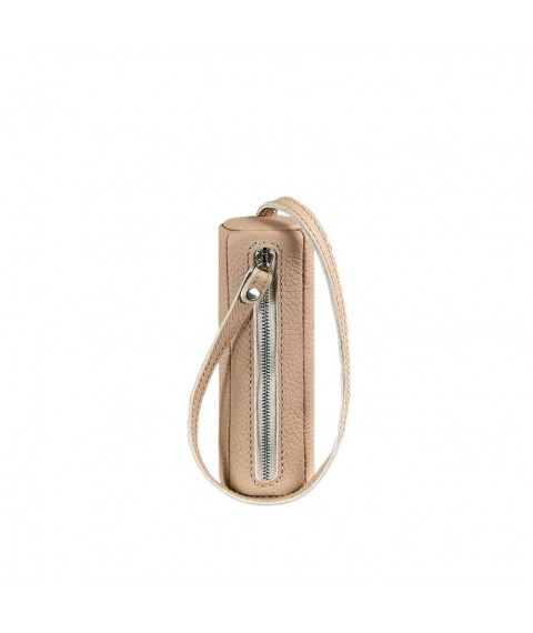 Women's leather women's key holder 3.0 Tube light beige