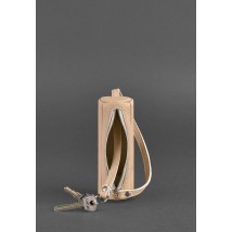 Women's leather women's key holder 3.0 Tube light beige