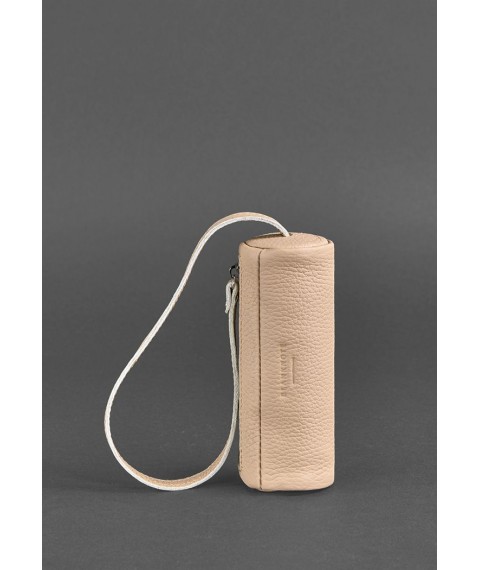 Women's leather women's key holder 3.0 Tube light beige