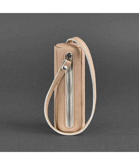 Women's leather women's key holder 3.0 Tube light beige