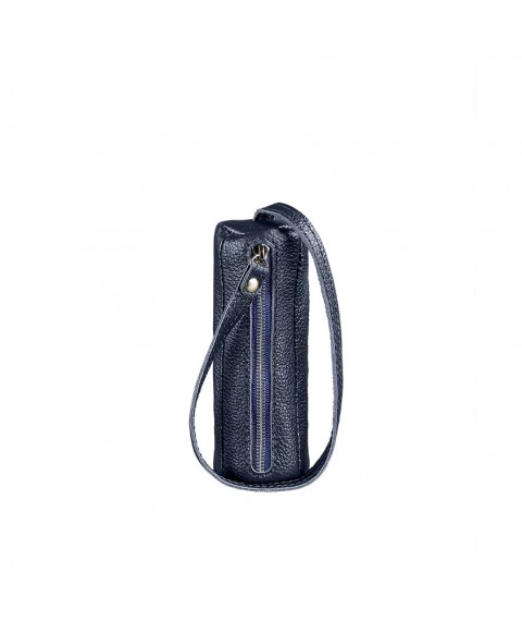 Leather key holder 3.0 Tube Blue