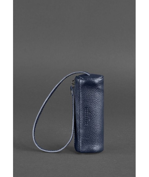 Leather key holder 3.0 Tube Blue