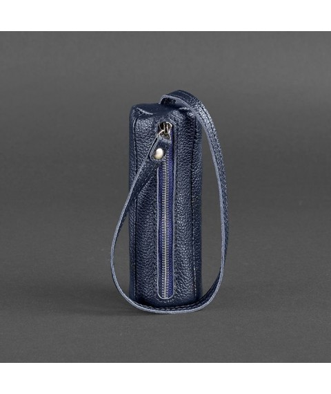Leather key holder 3.0 Tube Blue