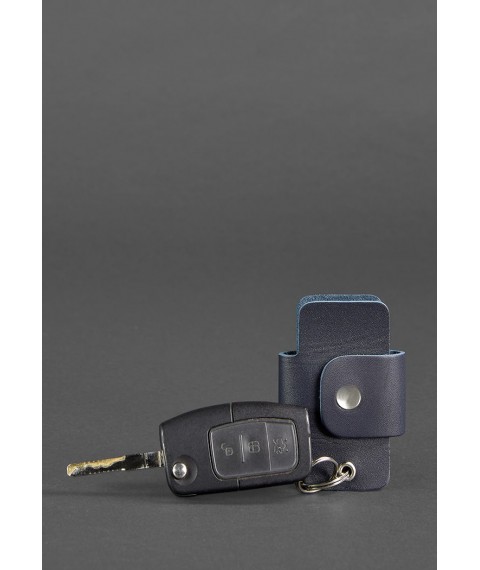 Leather key holder smart case 4.0 dark blue