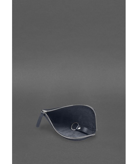 Leather pocket key holder 5.0 Dark blue