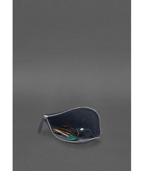 Leather pocket key holder 5.0 Dark blue