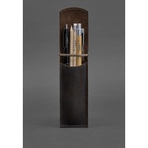 Leather pen case 1.0 dark brown Crazy Horse