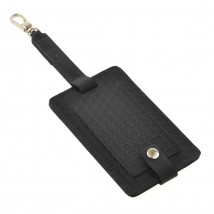 Leather luggage tag Blank tag black Carbon