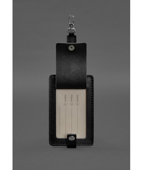 Leather luggage tag Blank-tag black