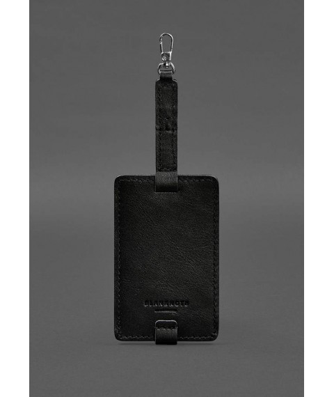 Leather luggage tag Blank-tag black