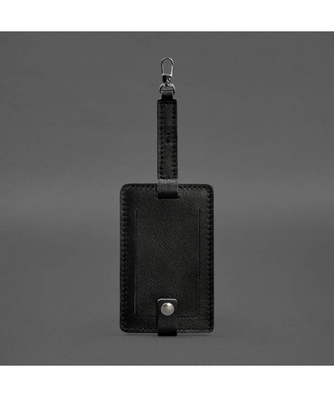 Leather luggage tag Blank-tag black