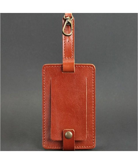 Leather luggage tag Blank tag light brown