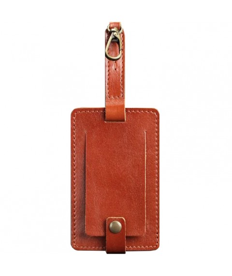 Leather luggage tag Blank tag light brown