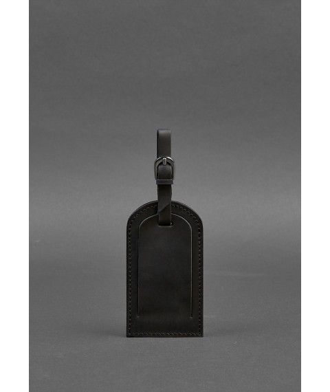 Leather Luggage Tag 2.0 Black Crazy Horse