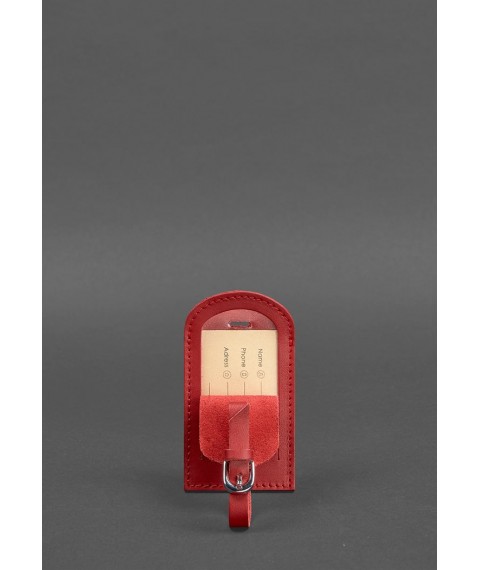 Leather luggage tag 2.0 Red