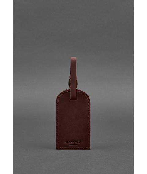 Leather luggage tag 2.0 Burgundy Crazy Horse
