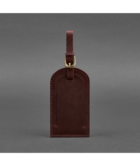 Leather luggage tag 2.0 Burgundy Crazy Horse