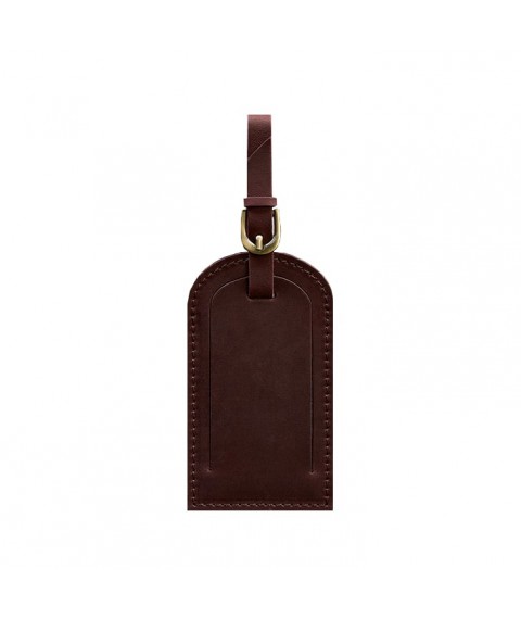 Leather luggage tag 2.0 Burgundy Crazy Horse