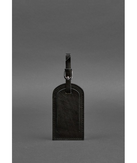 Leather Luggage Tag 2.0 Charcoal Black