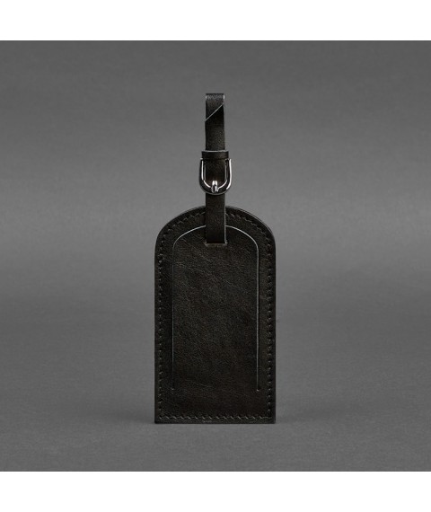 Leather Luggage Tag 2.0 Charcoal Black