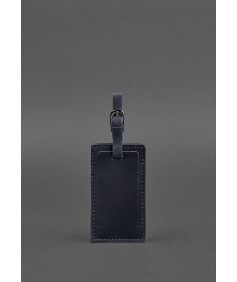 Leather Luggage Tag 3.0 Dark Blue Crazy Horse