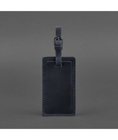 Leather Luggage Tag 3.0 Dark Blue Crazy Horse