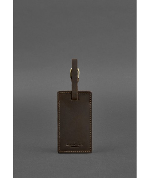 Leather Luggage Tag 3.0 Dark Brown Crazy Horse