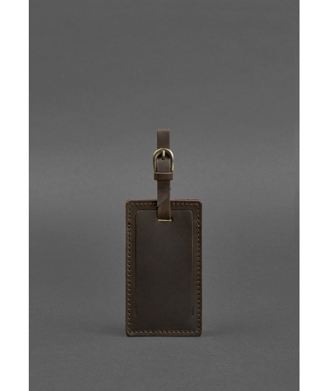 Leather Luggage Tag 3.0 Dark Brown Crazy Horse
