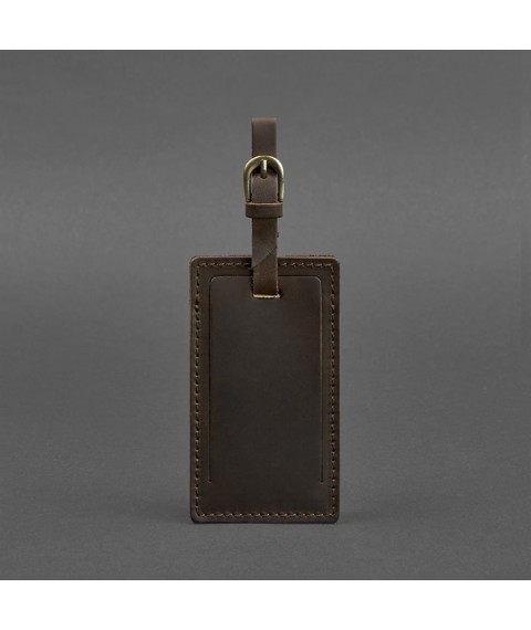 Leather Luggage Tag 3.0 Dark Brown Crazy Horse