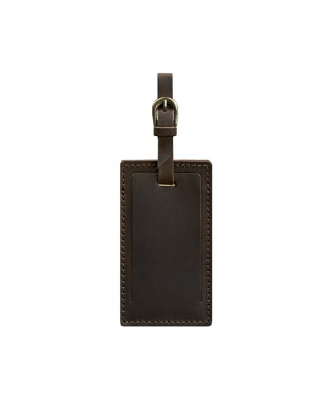 Leather Luggage Tag 3.0 Dark Brown Crazy Horse