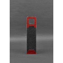 Чехол для вина 1.0 из фетра с кожаными вставками красный Краст