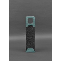 Чехол для вина 1.0 из фетра с кожаными вставками бирюзовый Краст