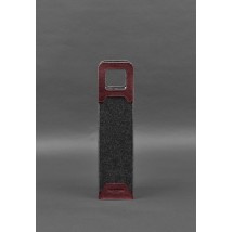 Чехол для вина 1.0 из фетра с кожаными вставками бордовый Crazy Horse