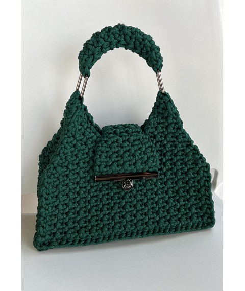 Жіноча зелена плетена сумка Домініка Lonska bags