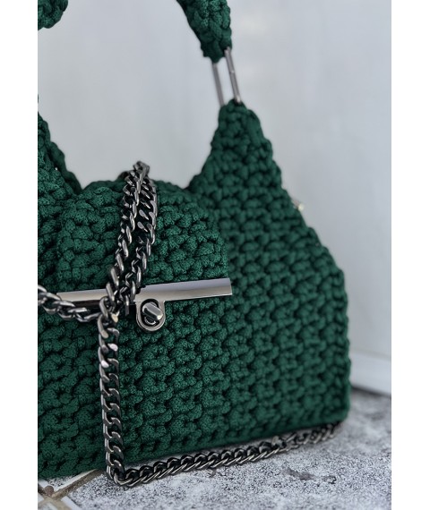 Жіноча зелена плетена сумка Домініка Lonska bags