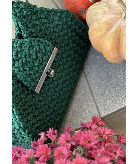 Жіноча зелена плетена сумка Домініка Lonska bags